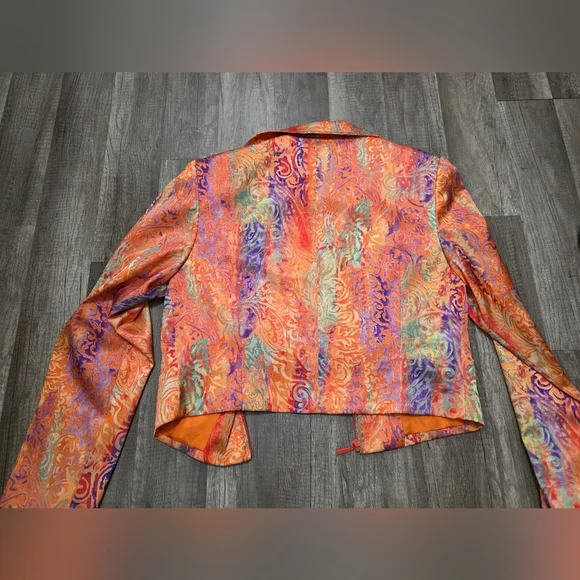 Vintage Lauren Taylor Satin Pants Suit Set Orange Candy Y2K Lagenlook Classy 6